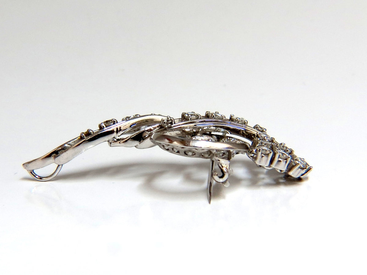 2.00ct Diamonds cluster brooch pendant pin Platinum Estate Cluster Cocktail *v