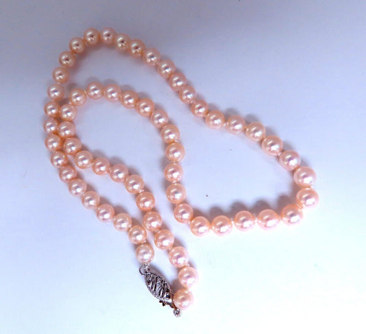 5.5mm freshwater Pearl necklace 14kt gold *v