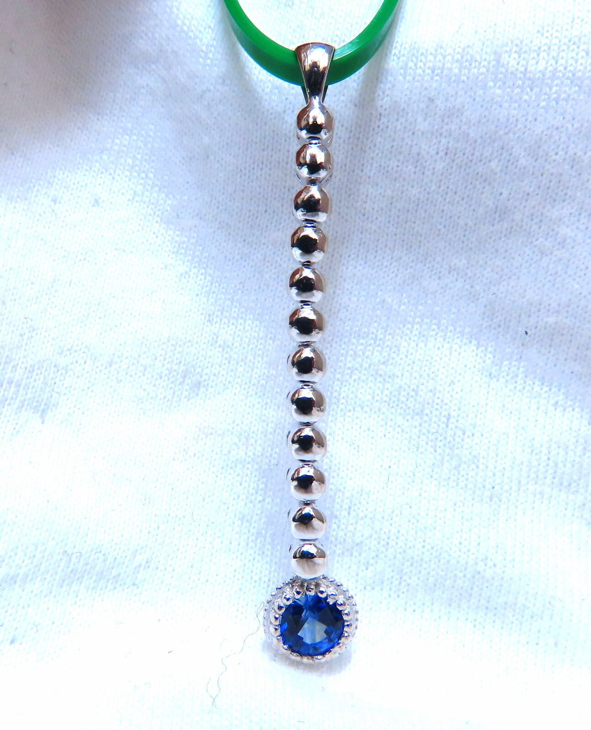 .65ct Natural Blue Sapphire Diamonds Pendant 14kt *v