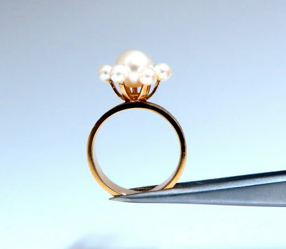 Handmade Pearl Raised Cluster Ring 14kt *v