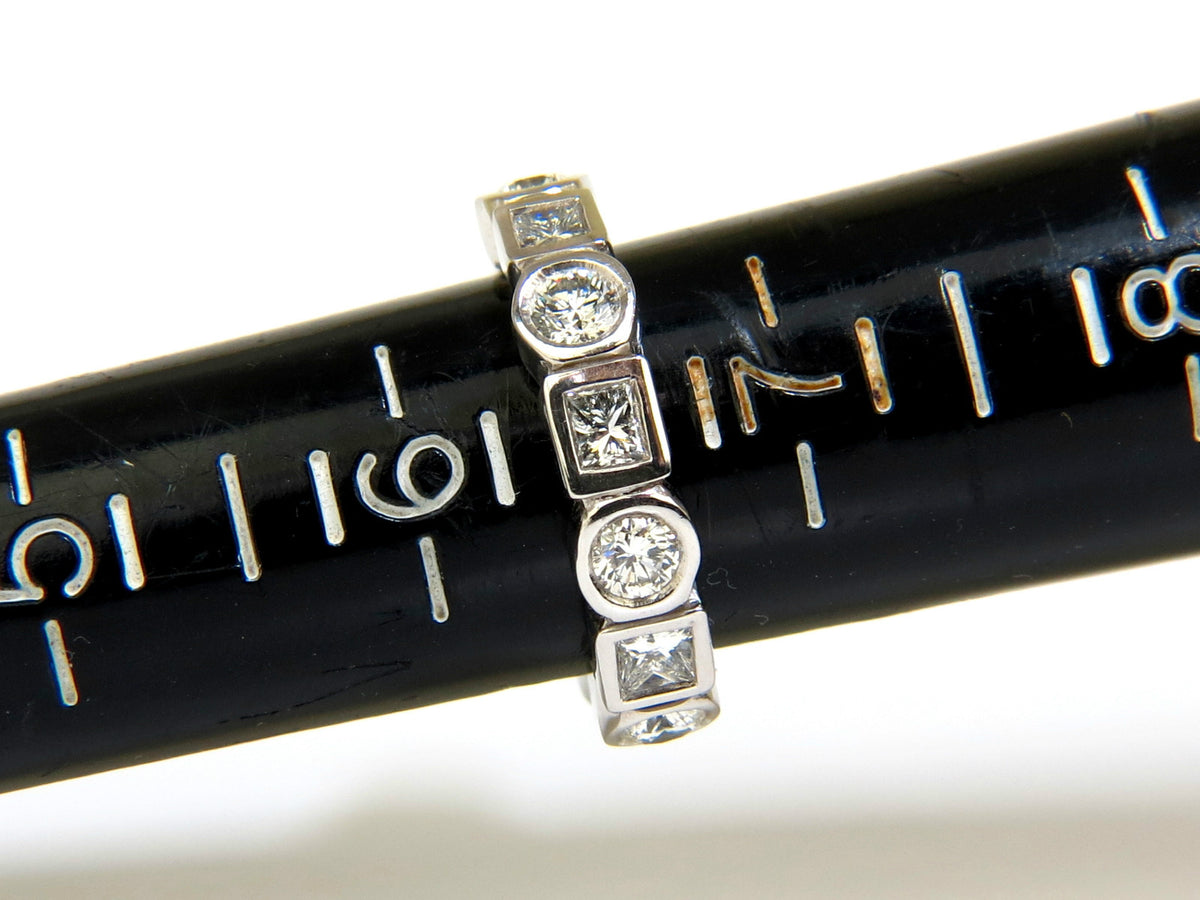 2.80CT NATURAL ROUNDS PRINCESS DIAMONDS ETERNITY BAND PLATINUM FLUSH DURABLE *v