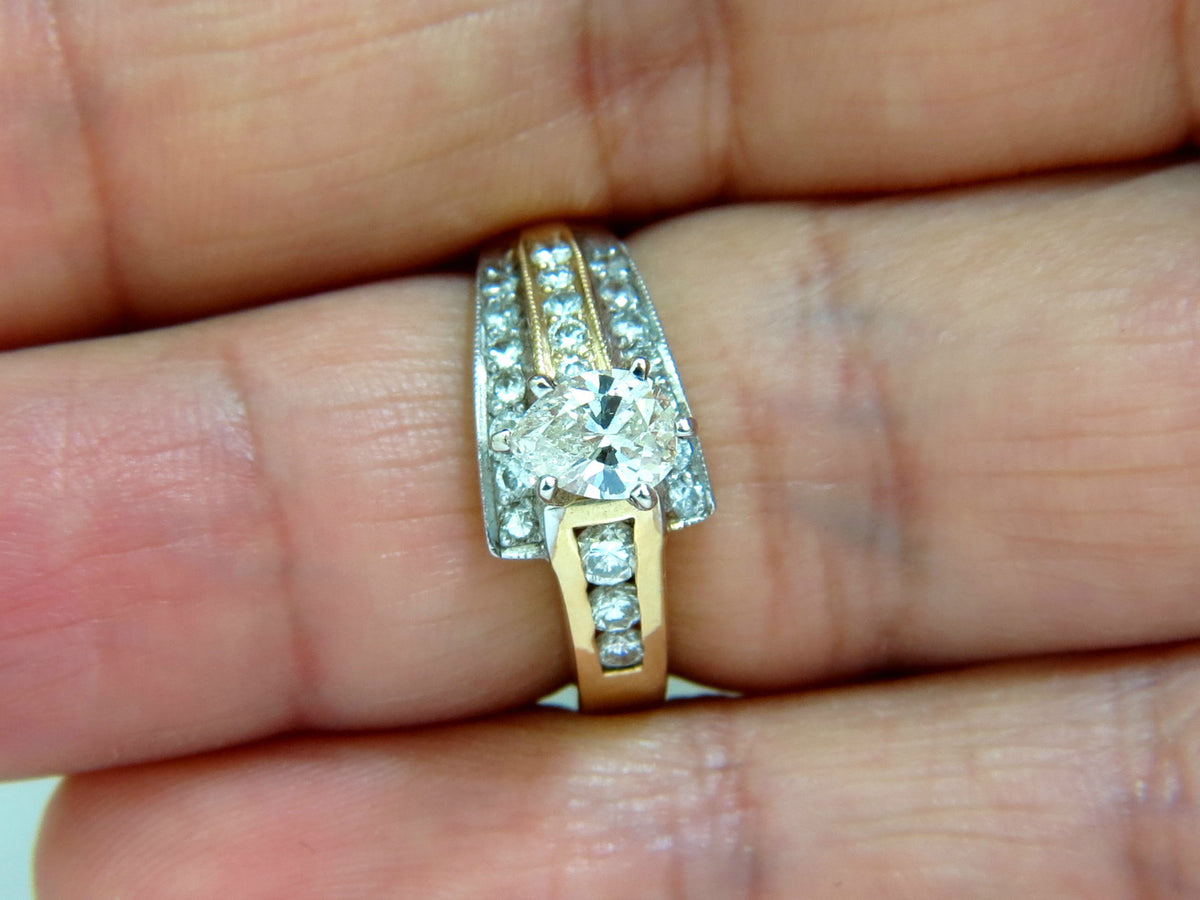 1.00CT BRILLIANT PEAR SHAPE NATURAL DIAMOND RING 14KT CROSSOVER *v