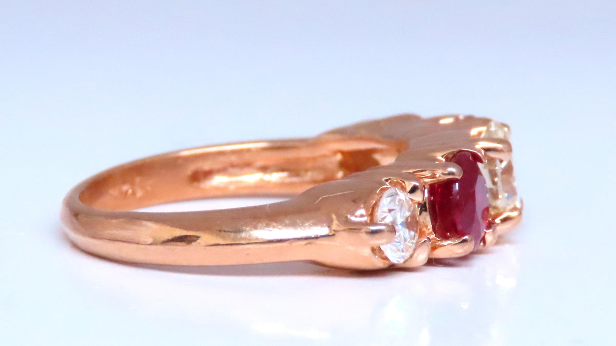 GIA Certified .72ct Round diamond Ruby Band 14kt 12412 *v