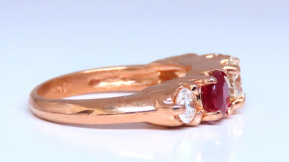 GIA Certified .72ct Round diamond Ruby Band 14kt 12412 *v