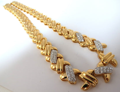 2.00ct. diamonds cross-linked "X" eternity necklace. 14kt. Durable Prime *v