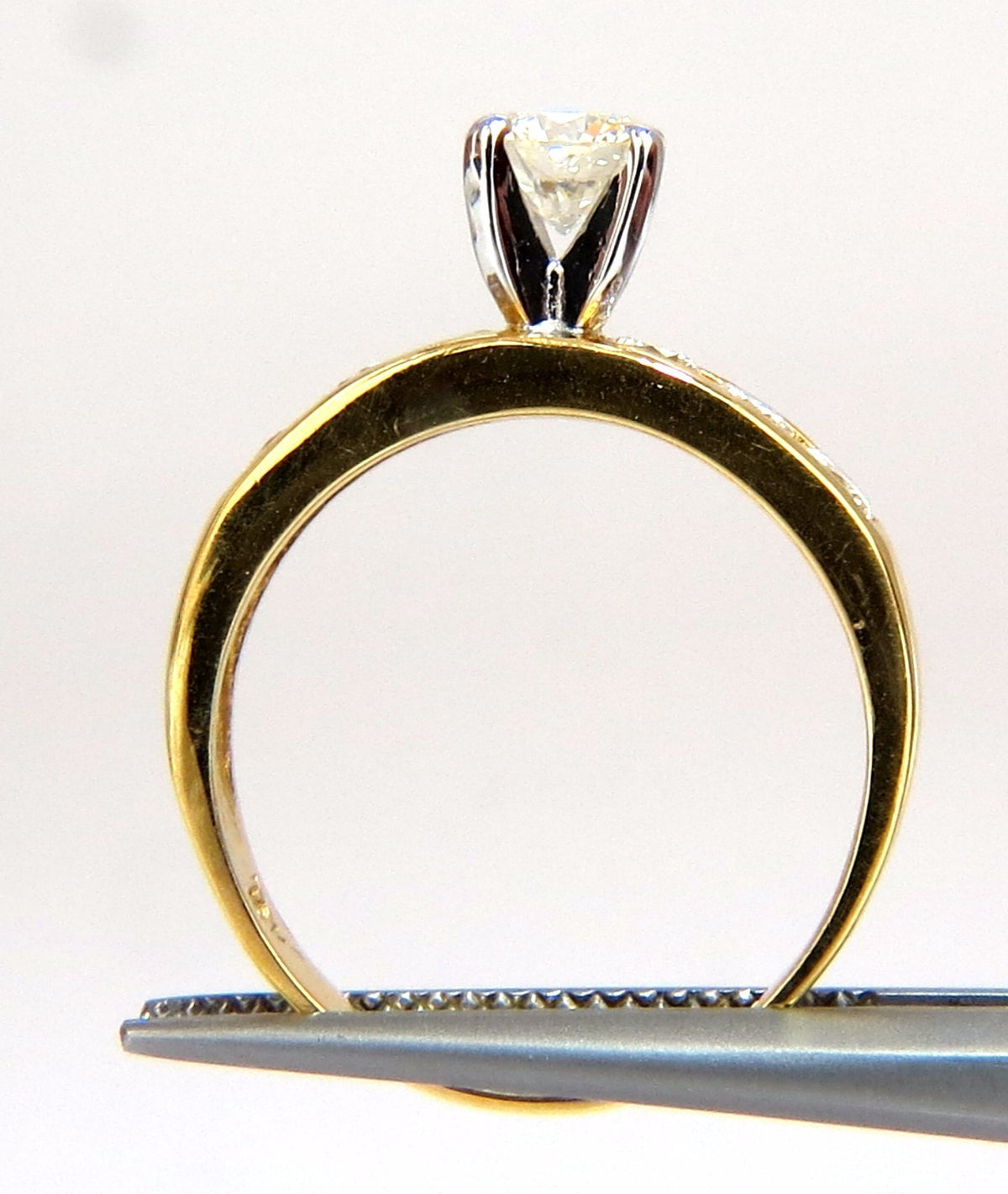GIA Certified 2.01ct natural round diamond ring +band 18kt gold *v