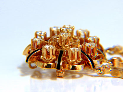 1.50ct diamonds tassel 1960's pendant brooch pin 14kt *v