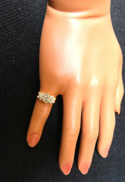 .80ct Natural Diamonds Cluster Ring 14kt gold *v