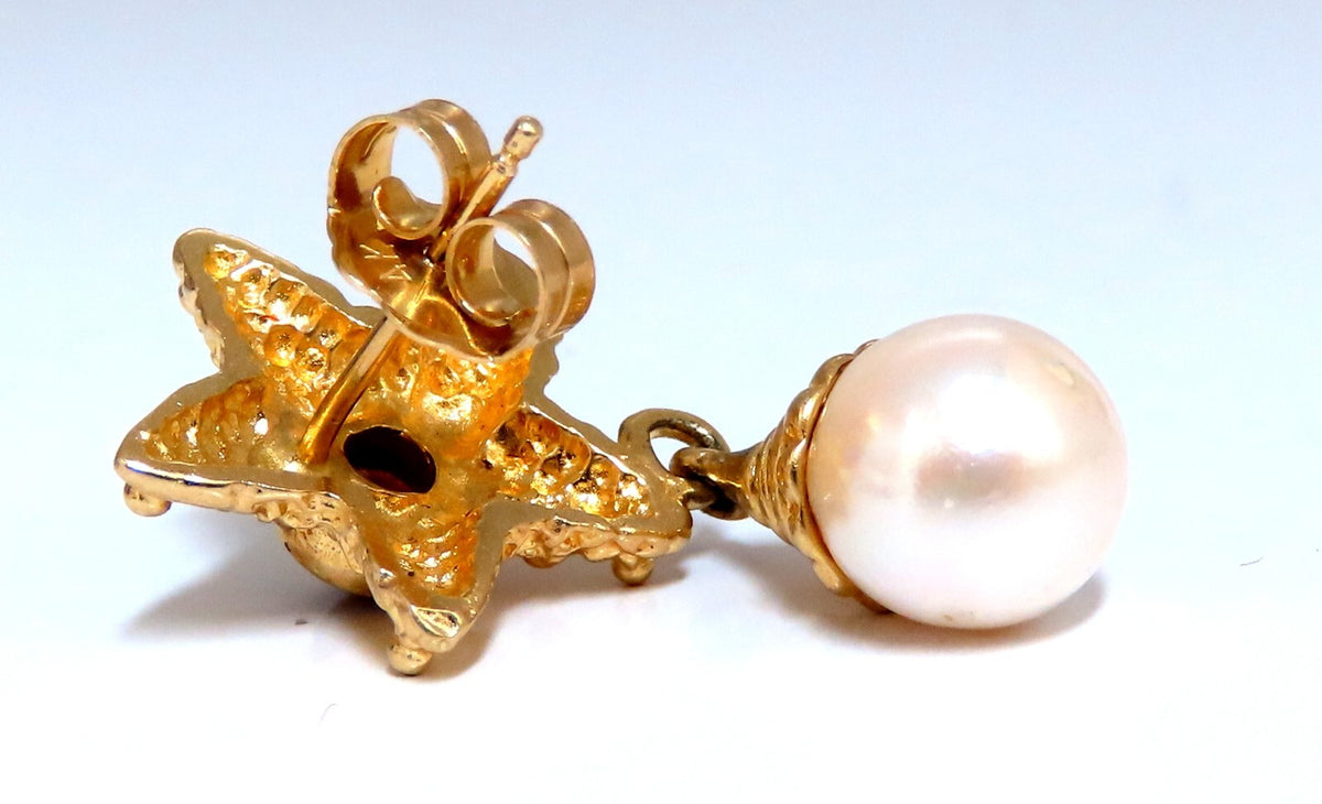 Starfish Pearl Statement Earrings 14kt *v