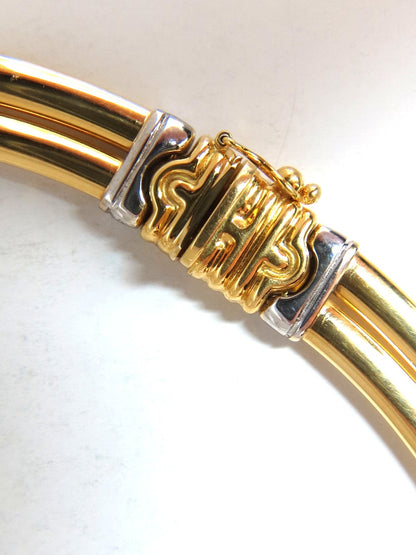 18kt Gold Byzantine Deco Link Necklace Two toned *v