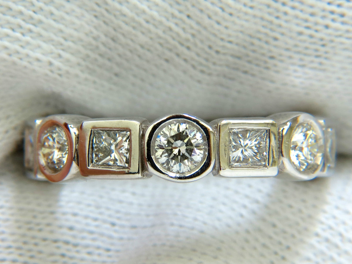 2.80CT NATURAL ROUNDS PRINCESS DIAMONDS ETERNITY BAND PLATINUM FLUSH DURABLE *v
