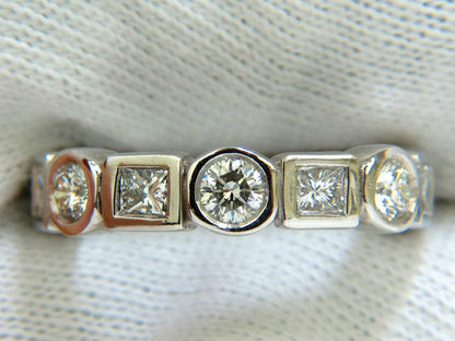 2.80CT NATURAL ROUNDS PRINCESS DIAMONDS ETERNITY BAND PLATINUM FLUSH DURABLE *v