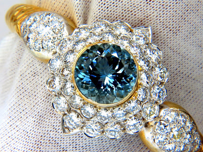 Aquamarine diamonds bangle bracelet 18kt 15.50ct  Natural Italian Cluster *v