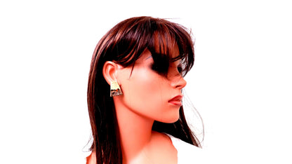 Hammered Plate 14kt Gold Bohemian Earrings 12585 *v