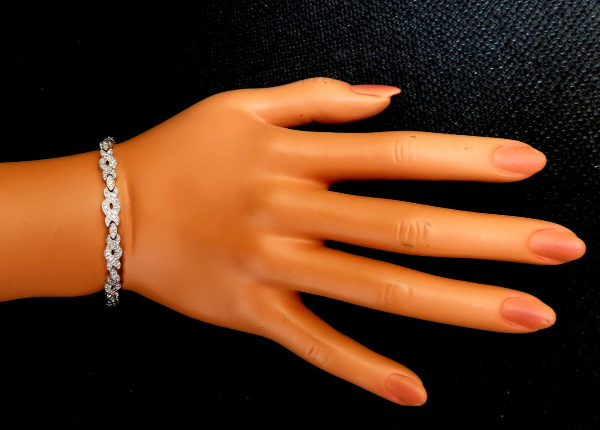 .60ct. natural round diamonds tennis bracelet classic 14 karat white gold *v