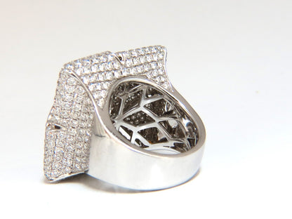 7.15ct 3D Unisex Cross weave Dome Natural Diamond Ring 18kt gold *v