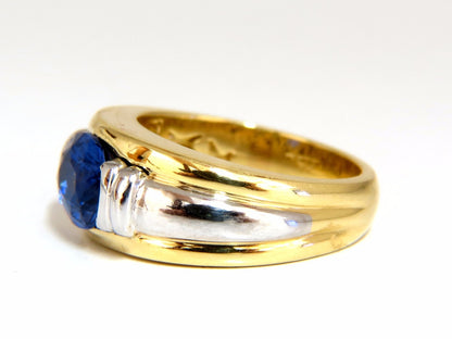 GIA Certified 2.59ct Natural No heat 2.59ct Sapphire Ring 18kt & Platinum*v