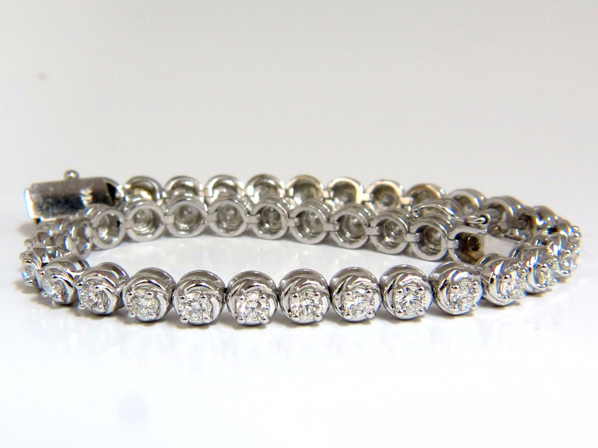3.50ct natural diamonds tennis bracelet 14kt 7 inch *v