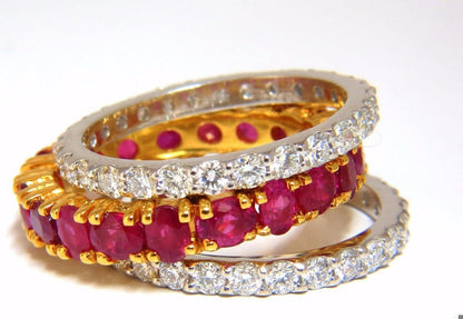 Stackable Ruby Diamonds eternity Ring 14kt Natural Stacking 7.42ct 10554 *v
