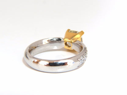 GIA Certified 2.20ct. Cushion cut natural diamond ring Platinum Yellow vvs-2 *v