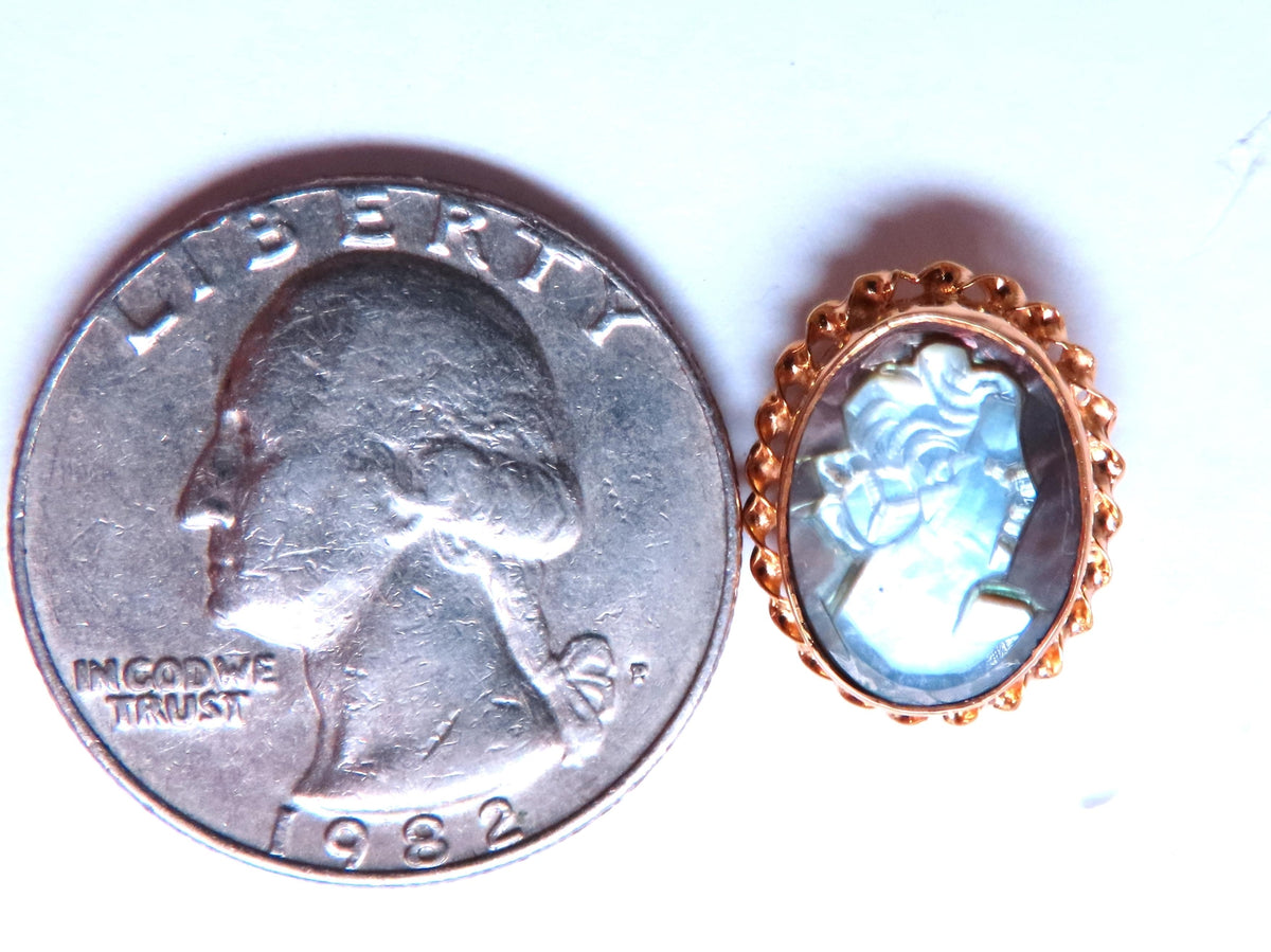Madonna Cameo Victorian Style Stud Earrings 14kt Gold 12619 *v
