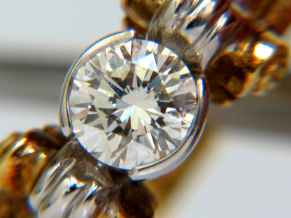 18KT .73CT ROUND BRILLIANT NATURAL DIAMOND RING GILT DECO H/VS *v