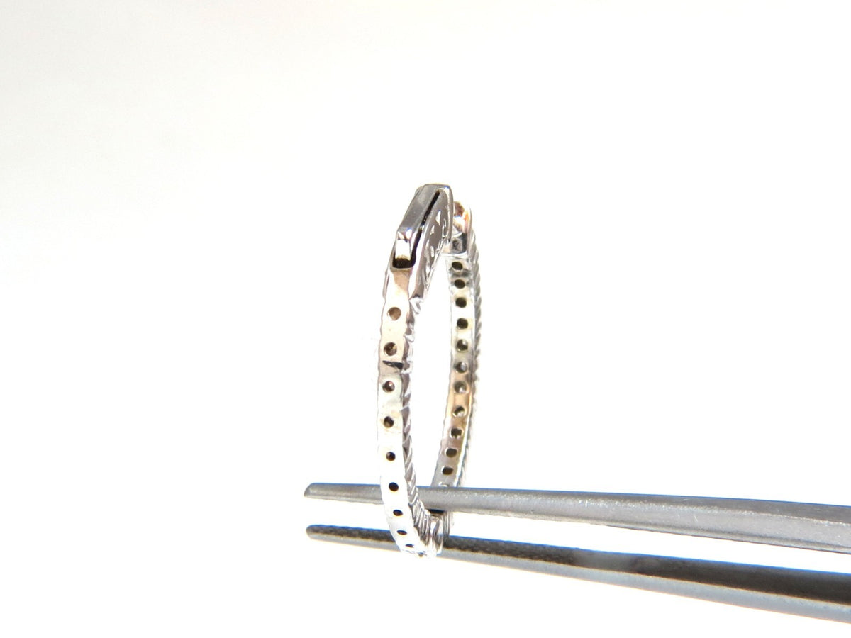 .86ct natural round brilliant in/out diamond hoop earrings 14kt g/vs *v