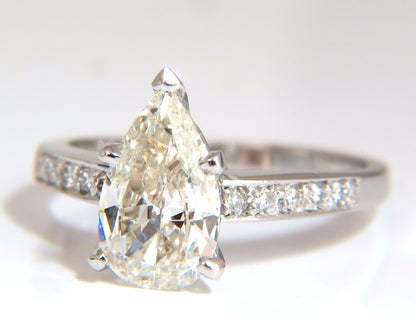GIA Certified 1.49ct Pear Shape diamond ring .20ct. round accents 14kt *v