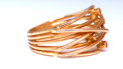 .04ct Natural Diamond Satin Barbed Wire Form Ring 14kt gold 12420 *v