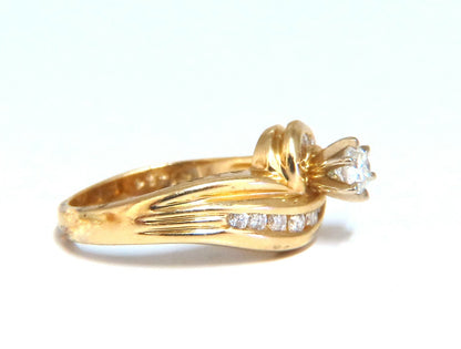 .24ct Natural Diamond Solitaire Ring + Band 14kt gold Set *v