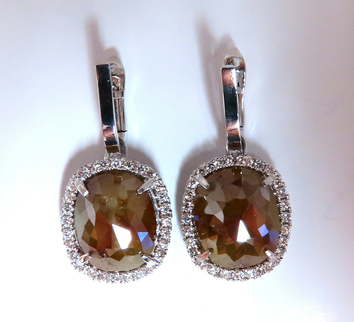 14.62ct Natural Fancy Brown Diamonds Dangle Earrings 14kt gold *v