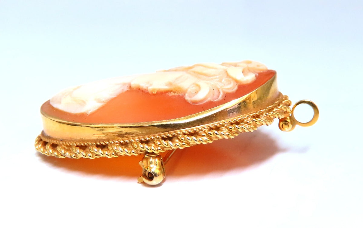 14kt Gold Cameo Gold Pin 31 x 38mm *v