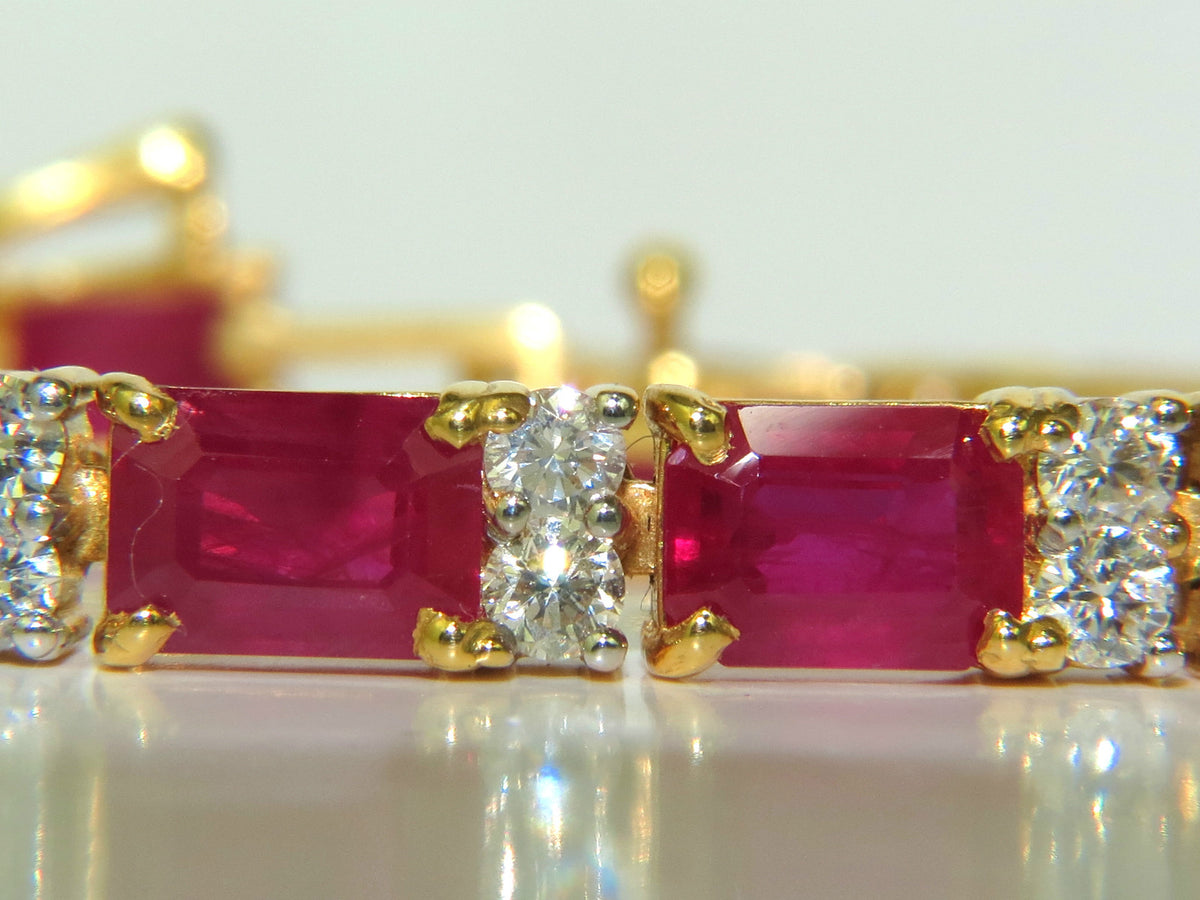 GIA CERTIFIED 18KT 23.46CT NATURAL RUBY DIAMOND BRACELET VIVID *v