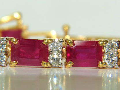 GIA CERTIFIED 18KT 23.46CT NATURAL RUBY DIAMOND BRACELET VIVID *v