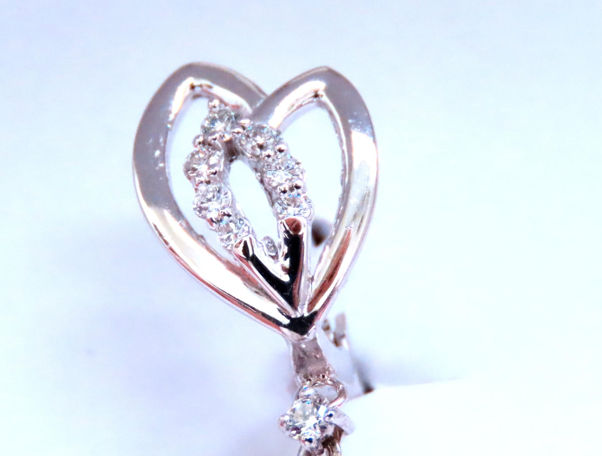 Three Tier 2.10ct Natural Round Diamond Dangle Earrings 14kt Gold 12378 *v
