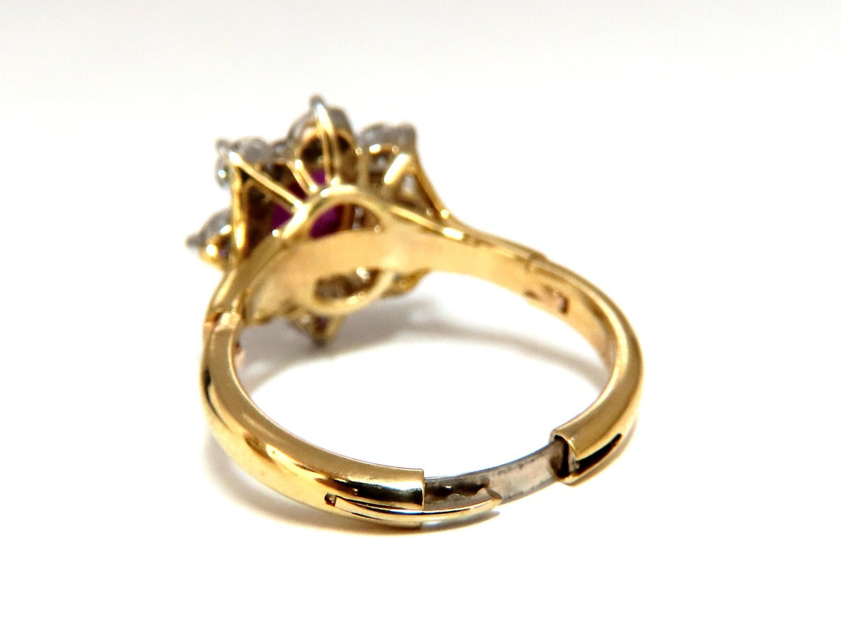 GIA Certified 3.20ct No Heat Red Natural Ruby Diamonds ring 14 Karat *v