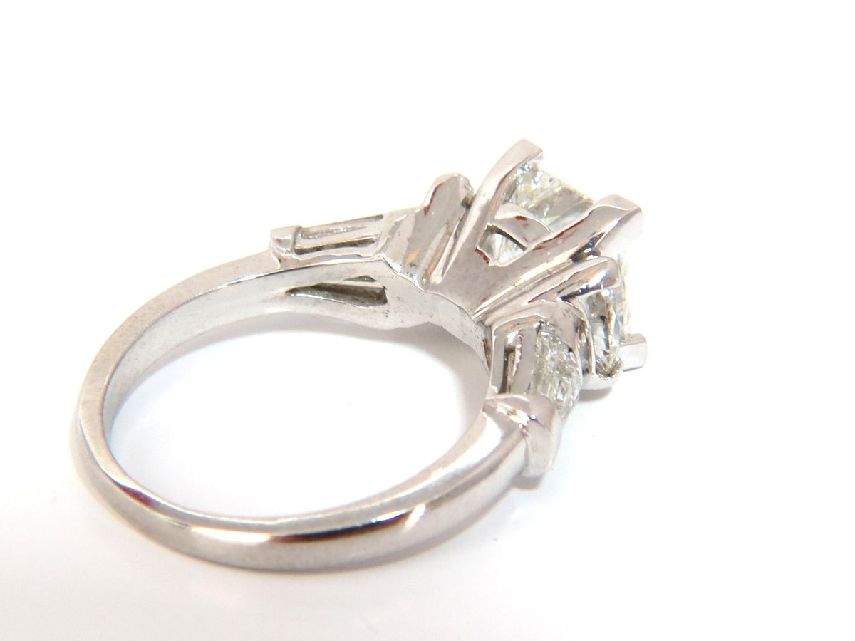 GIA certified 4.77ct. princess cut diamonds ring G/Si-1 platinum classic *v