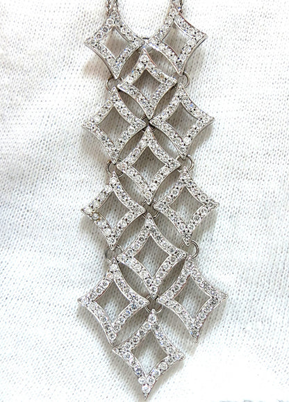 5.00ct diamonds earrings & necklace matching suite 18kt g/vs diamond shaped *v