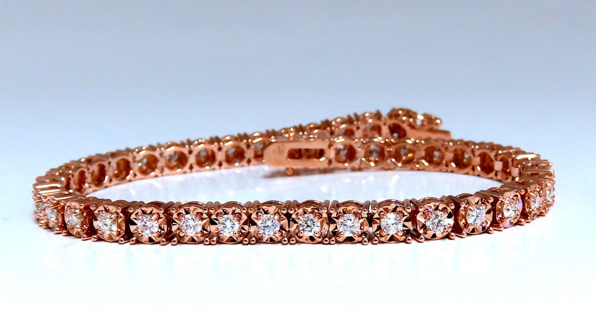 2ct. natural round diamonds tennis bracelet classic 14 karat rose gold *v