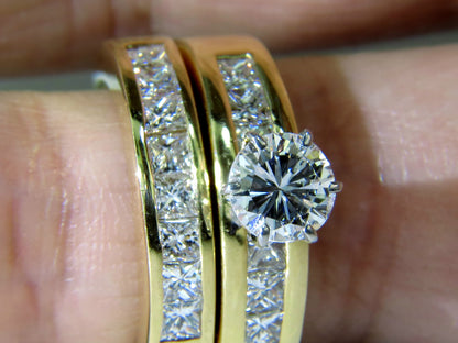 2.50CT NATURAL DIAMONDS ENGAGEMENT RING MATCHING BAND 14KT *v