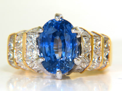 GIA 8.89CT NATURAL FINE SAPPHIRE DIAMOND RING CORNFLOWER CLASSIC 14KT *v