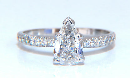 GIA Certified .54ct Natural Pear Shaped Diamond Ring 14kt *v