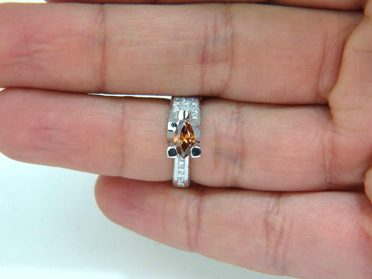 GIA NATURAL FANCY ORANGE BROWN 2.05CT DIAMOND RING 14KT TENSION FLOAT 10064 *v
