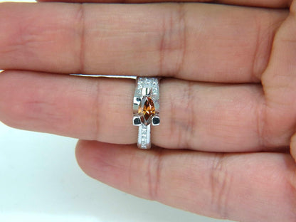GIA NATURAL FANCY ORANGE BROWN 2.05CT DIAMOND RING 14KT TENSION FLOAT 10064 *v
