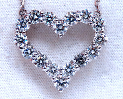 1.75ct Open Heart Natural diamonds necklace 14 karat G.VS *v