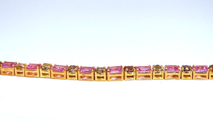 Natural Pink Sapphires Fancy Color Diamonds bracelet 14kt Fancy Yellow Brown *v