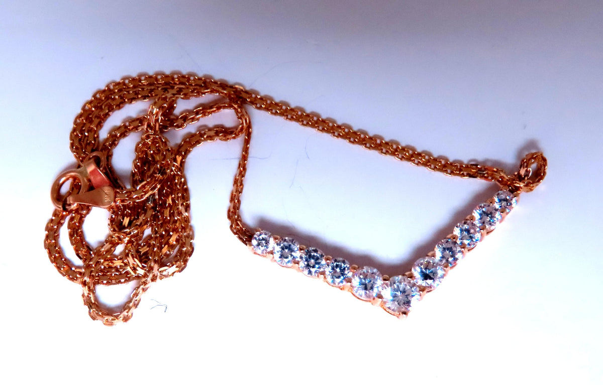 1.20ct Zircon "v" Chevron Necklace 14kt Gold 12526 *v