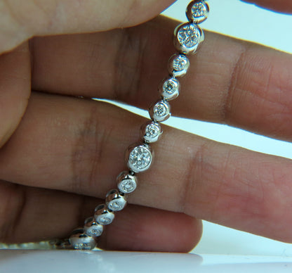 3.65CT NATURAL DIAMONDS TENNIS BRACELET 14KT FLUSH *v