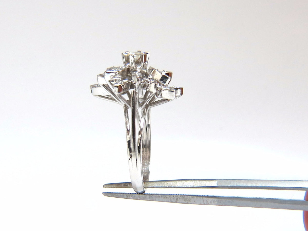 1.10ct natural Diamonds Profile Cluster Top 18kt ring Vintage Deco *v