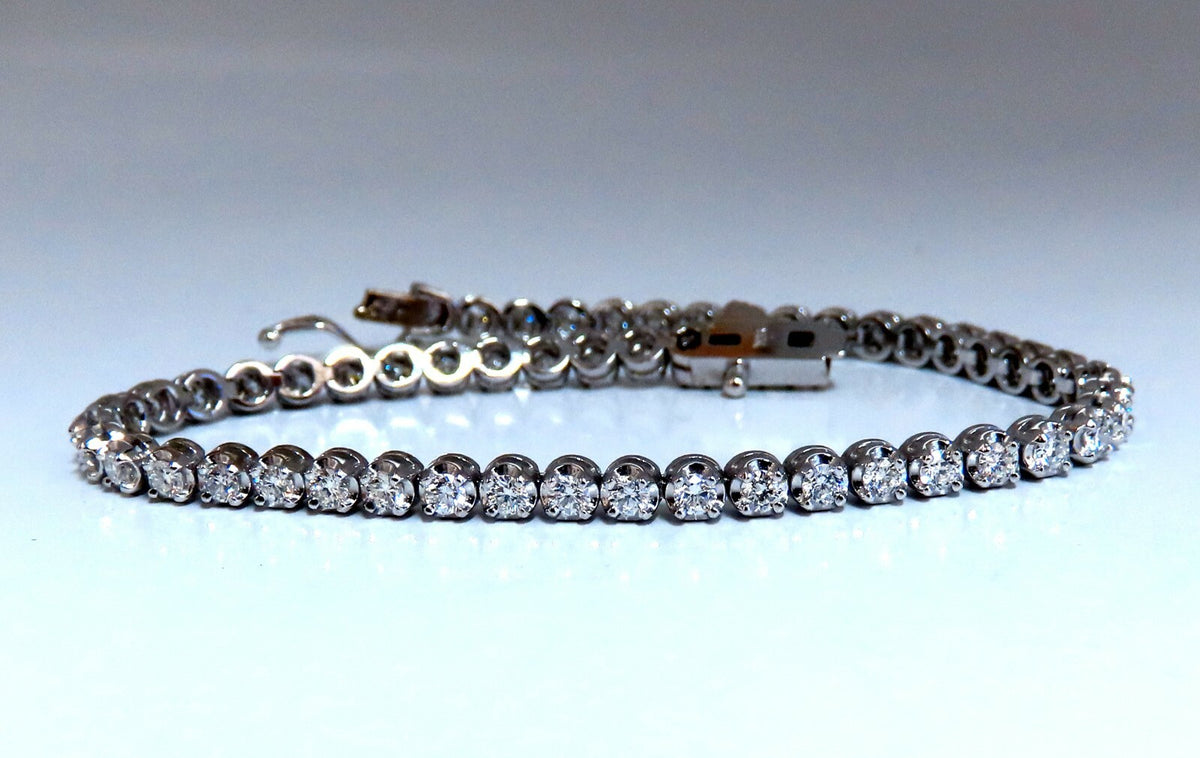 2.34ct Natural Diamonds Tennis Bracelet 14kt Gold Classic Riviera *v